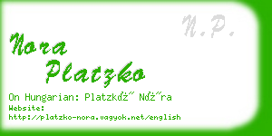 nora platzko business card